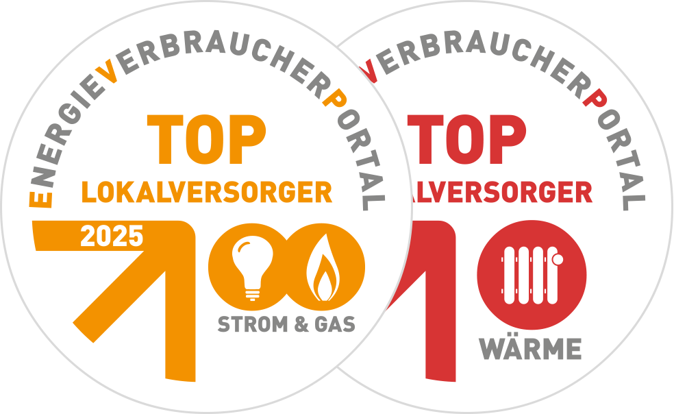 3fach Siegel Top Lokalversorger Strom, Gas und Wärme