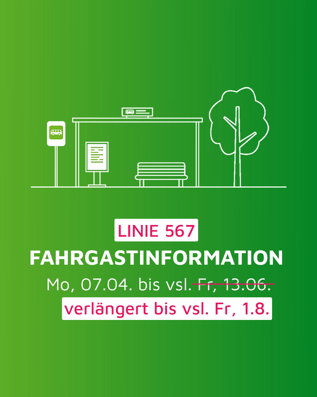 Fahrgastinfo Linie 567: Vollsperrung Haltestelle Dientzenhoferstraße